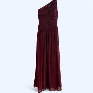 Elegant Plum One-Shoulder Dress